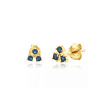 Vistosa Trio Gold Earrings- Sapphire Blue Necklaces Hurtig Lane