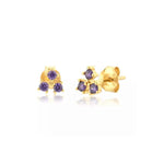 Vistosa Trio Gold Earrings- Sapphire Blue Necklaces Hurtig Lane