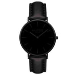 Mykonos Vegan Leather Watch All Black & Tan Watch Hurtig Lane Vegan Watches