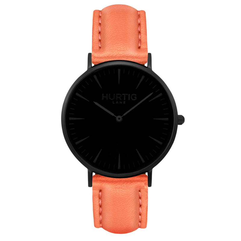 Mykonos Vegan Leather Watch All Black & Cloud Watch Hurtig Lane Vegan Watches