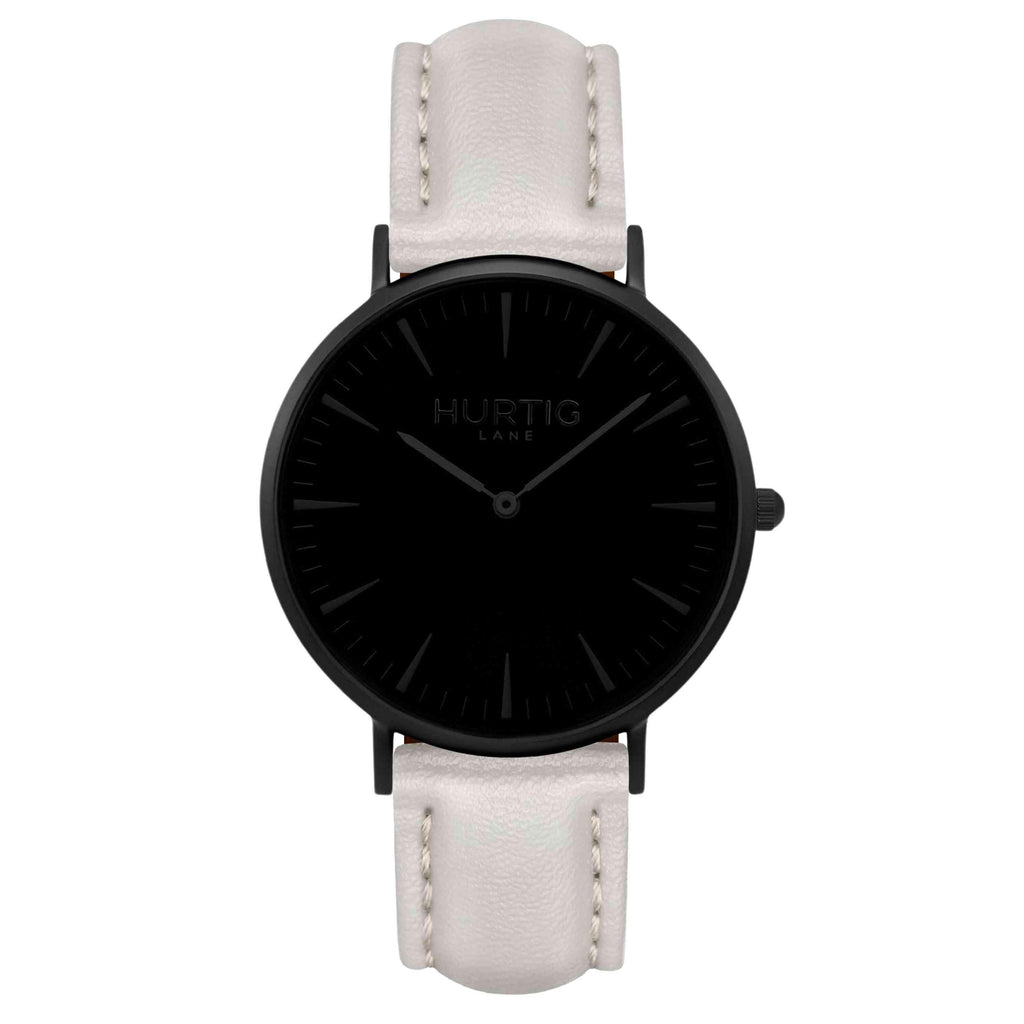 Mykonos Vegan Leather Watch All Black & Grey Watch Hurtig Lane Vegan Watches