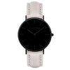 Mykonos Vegan Leather Watch All Black & Cloud Watch Hurtig Lane Vegan Watches