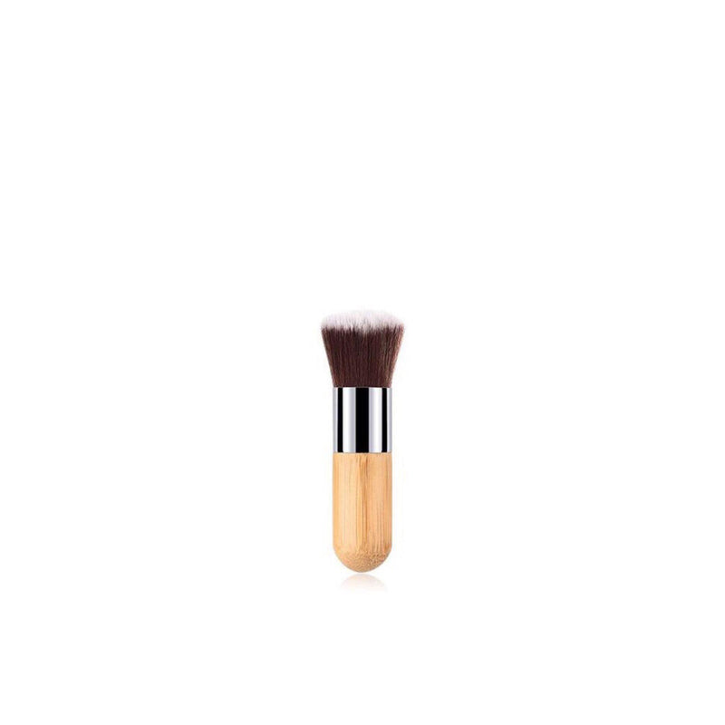 Vegan Mini 3 Piece Blush & Foundation Makeup Brush- Bamboo and Silver Makeup Brushes Hurtig Lane