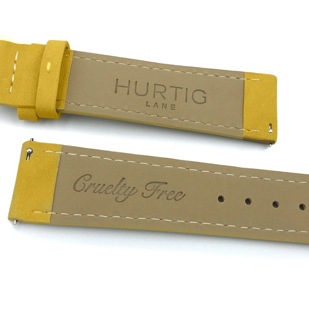 Hymnal Vegan Suede Watch Gold, Black & Mustard Yellow - Hurtig Lane - sustainable- vegan-ethical- cruelty free