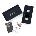 vegan friendly gift set. vegan watch in black and grey