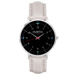 Moderna Vegan Leather Watch Silver, Black & Chestnut Watch Hurtig Lane Vegan Watches