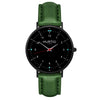 hurtig lane vegan leather watch black & green vegane uhren