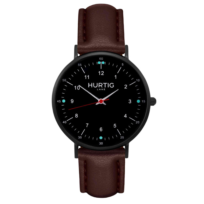 Moderna Vegan Leather Watch All Black & Cloud Watch Hurtig Lane Vegan Watches