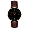 hurtig lane vegan leather watch gold,  black & dark brown vegane uhren