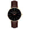 hurtig lane vegan leather watch gold,  black & dark brown vegane uhren