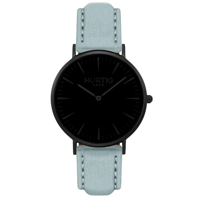 Hymnal Vegan Suede Watch All Black & Coral - Hurtig Lane - sustainable- vegan-ethical- cruelty free