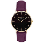 Hymnal Vegan Suede Watch Gold, Black & Duck Egg - Hurtig Lane - sustainable- vegan-ethical- cruelty free