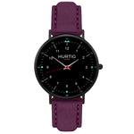 Moderna Vegan Suede Watch All Black & Berry - Hurtig Lane - sustainable- vegan-ethical- cruelty free