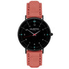 Moderna Vegan Suede Watch All Black & Berry - Hurtig Lane - sustainable- vegan-ethical- cruelty free