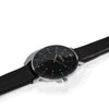 Moderna Vegan Leather Watch Silver, Black & Black Watch Hurtig Lane Vegan Watches