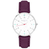 Moderno Vegan Suede Watch Silver, White & Berry Watch Hurtig Lane Vegan Watches