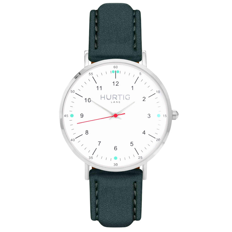 Moderno Vegan Suede Watch Silver, White & Berry Watch Hurtig Lane Vegan Watches