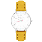 Moderno Vegan Suede Watch Silver, White & Berry Watch Hurtig Lane Vegan Watches