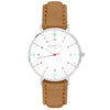 Moderno Vegan Suede Watch Silver, White & Mustard Watch Hurtig Lane Vegan Watches