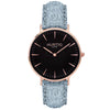 Hymnal Vegan Suede Watch Rose Gold, Black & Coral - Hurtig Lane - sustainable- vegan-ethical- cruelty free