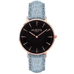 Hymnal Vegan Suede Watch Rose Gold, Black & Coral - Hurtig Lane - sustainable- vegan-ethical- cruelty free