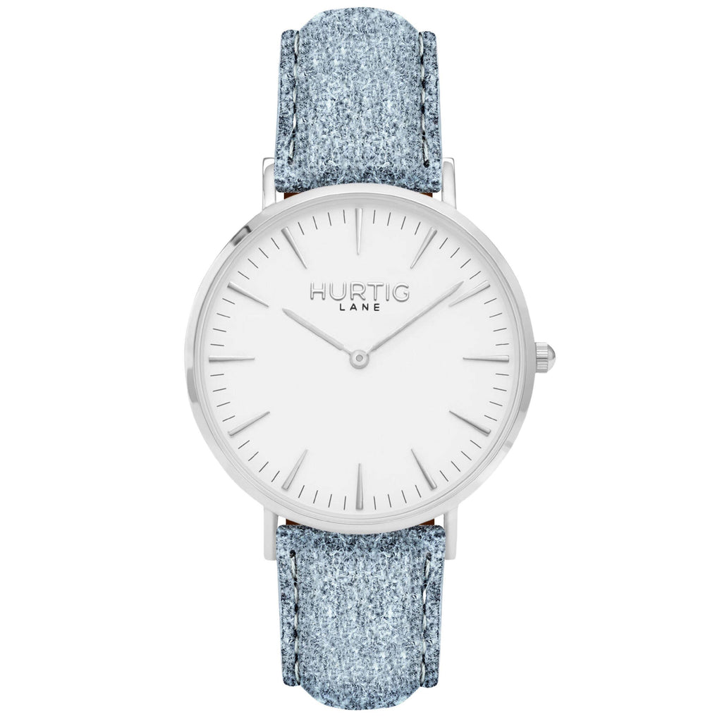 Hymnal Vegan Watch Tweed Silver, White & Grey - Hurtig Lane - sustainable- vegan-ethical- cruelty free