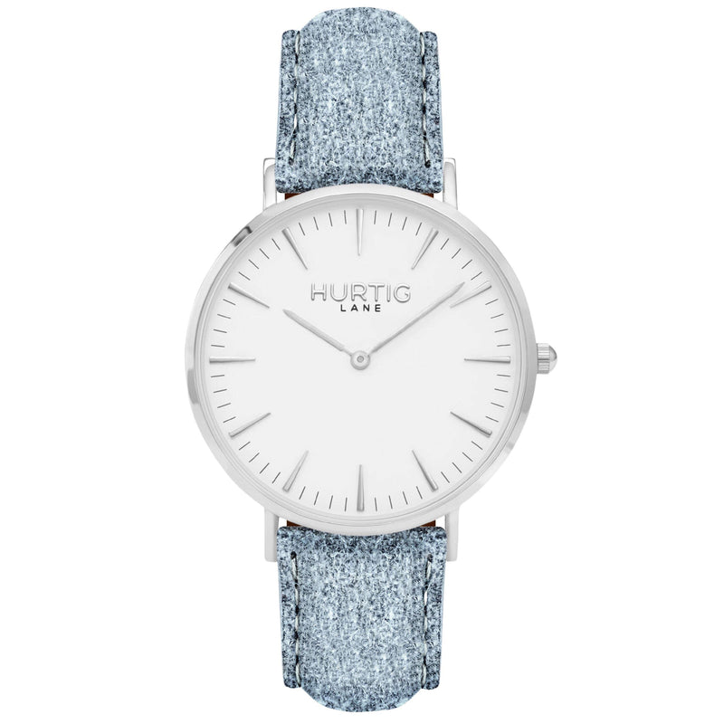 Hymnal Vegan Watch Tweed Silver, White & Grey Watch Hurtig Lane Vegan Watches