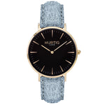 Hymnal Vegan Watch Tweed Gold, Black & Camel Brown Watch Hurtig Lane Vegan Watches