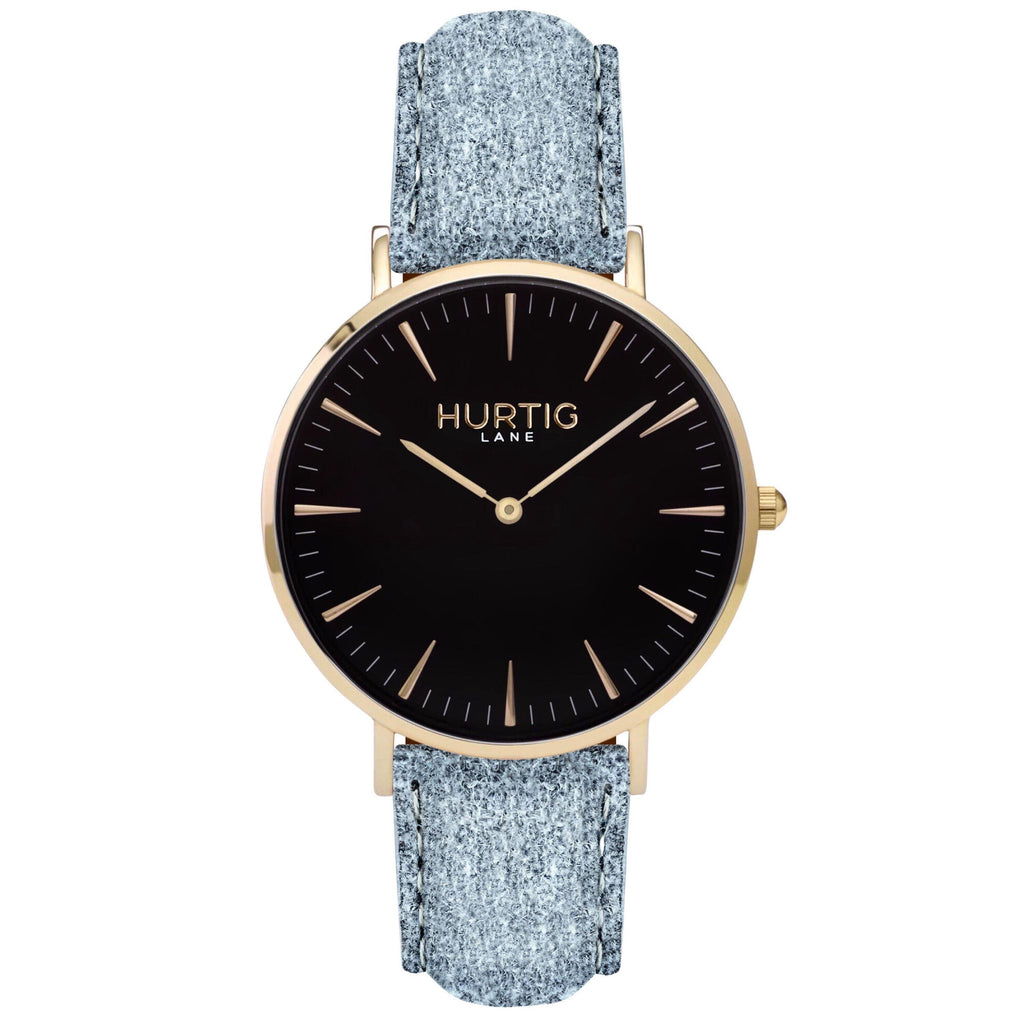 Hymnal Vegan Watch Tweed Gold, Black & Grey - Hurtig Lane - sustainable- vegan-ethical- cruelty free