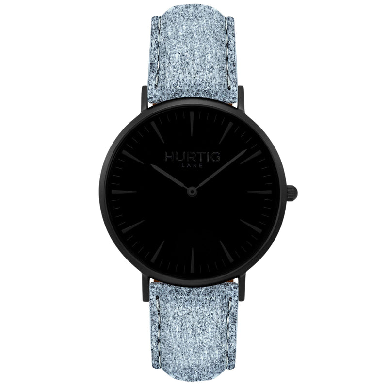 Hymnal Vegan Suede Watch All Black & Forest - Hurtig Lane - sustainable- vegan-ethical- cruelty free