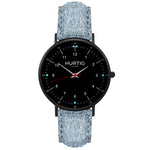 Moderna Vegan Tweed Watch All Black & Camel - Hurtig Lane - sustainable- vegan-ethical- cruelty free