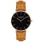 Hymnal Vegan Watch Tweed Gold, Black & Camel - Hurtig Lane - sustainable- vegan-ethical- cruelty free