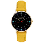 Moderno Vegan Suede Watch Gold, Black & Coral Watch Hurtig Lane Vegan Watches