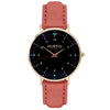 Moderna Vegan Suede Watch Gold, Black & Berry Watch Hurtig Lane Vegan Watches