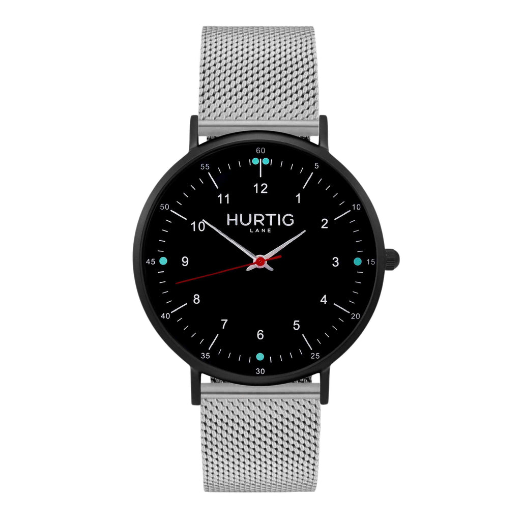 Moderna Stainless Steel Watch All Black & Rose Gold - Hurtig Lane - sustainable- vegan-ethical- cruelty free