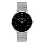 Moderno Stainless Steel Watch Gold, Black & Silver - Hurtig Lane - sustainable- vegan-ethical- cruelty free