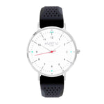 Moderna Vegan Rubber Watch Silver, White & Dark Grey - Hurtig Lane - sustainable- vegan-ethical- cruelty free