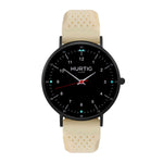 Moderno Vegan Rubber Watch All Black & Cream - Hurtig Lane - sustainable- vegan-ethical- cruelty free