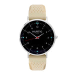 Moderno Vegan Rubber Watch Silver, Black & Dark Grey - Hurtig Lane - sustainable- vegan-ethical- cruelty free