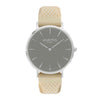 Attiva Vegan Rubber Watch Silver, Grey & Cream - Hurtig Lane - sustainable- vegan-ethical- cruelty free