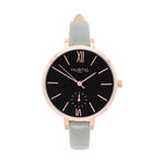 damen vegane uhr. women's vegan watch. Rose gold, black and grey