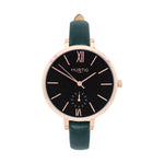 Amalfi Petite Vegan Leather Watch Rose Gold, Black & White - Hurtig Lane - sustainable- vegan-ethical- cruelty free