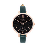 Amalfi Petite Stainless Steel Watch Rose Gold, Black & Rose Gold Watch Hurtig Lane Vegan Watches