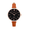 damen vegane uhr. women's vegan watch minimalist. Rose gold, black and brown