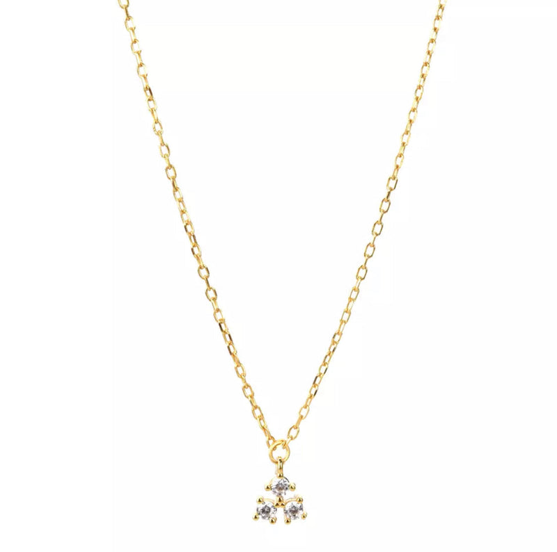 Vistosa Trio Gold Necklace- Champagne Necklaces Hurtig Lane 