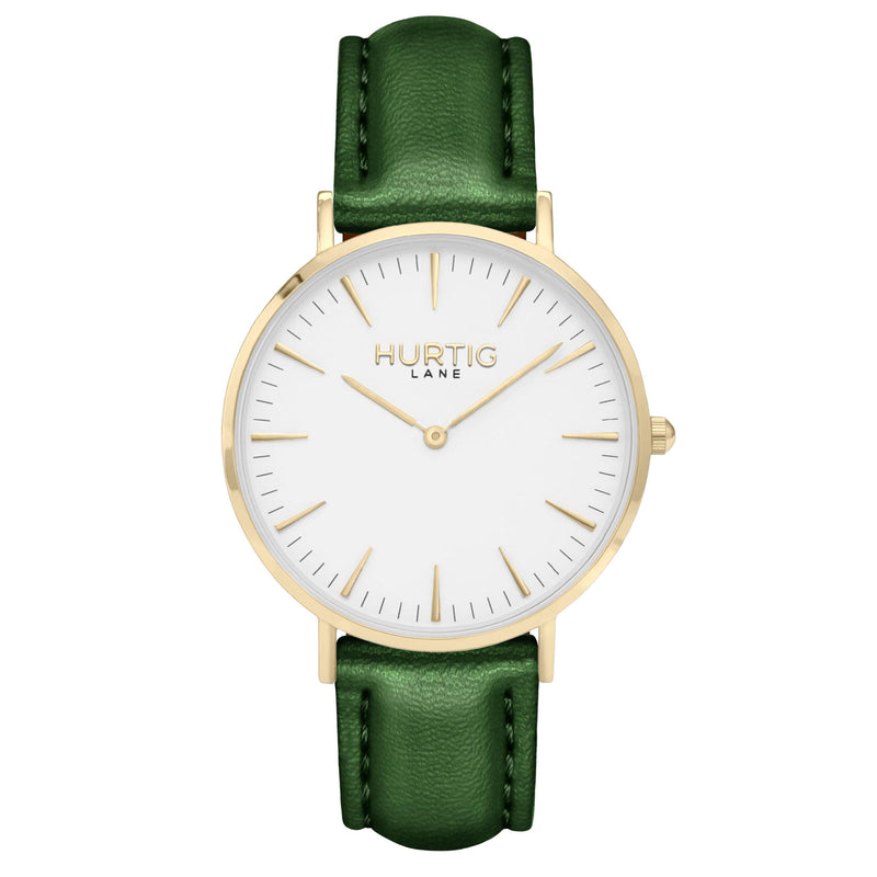 vegan watch gold and green