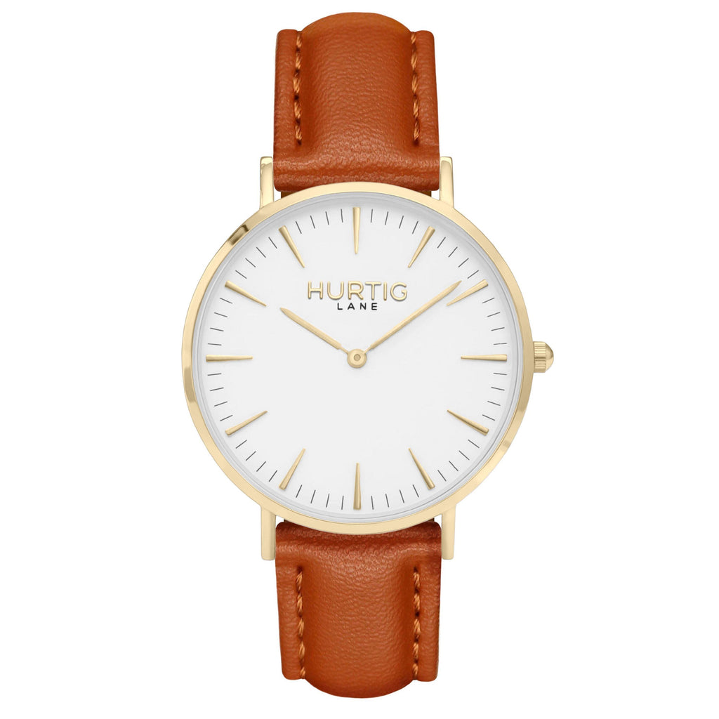 vegan watch gold and tan