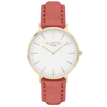 Hymnal Vegan Watch Suede Gold, White & Mustard Watch Hurtig Lane Vegan Watches