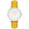 Hymnal Vegan Watch Suede Gold, White & Mustard Watch Hurtig Lane Vegan Watches