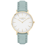 Hymnal Vegan Watch Suede Gold, White & Coral Watch Hurtig Lane Vegan Watches